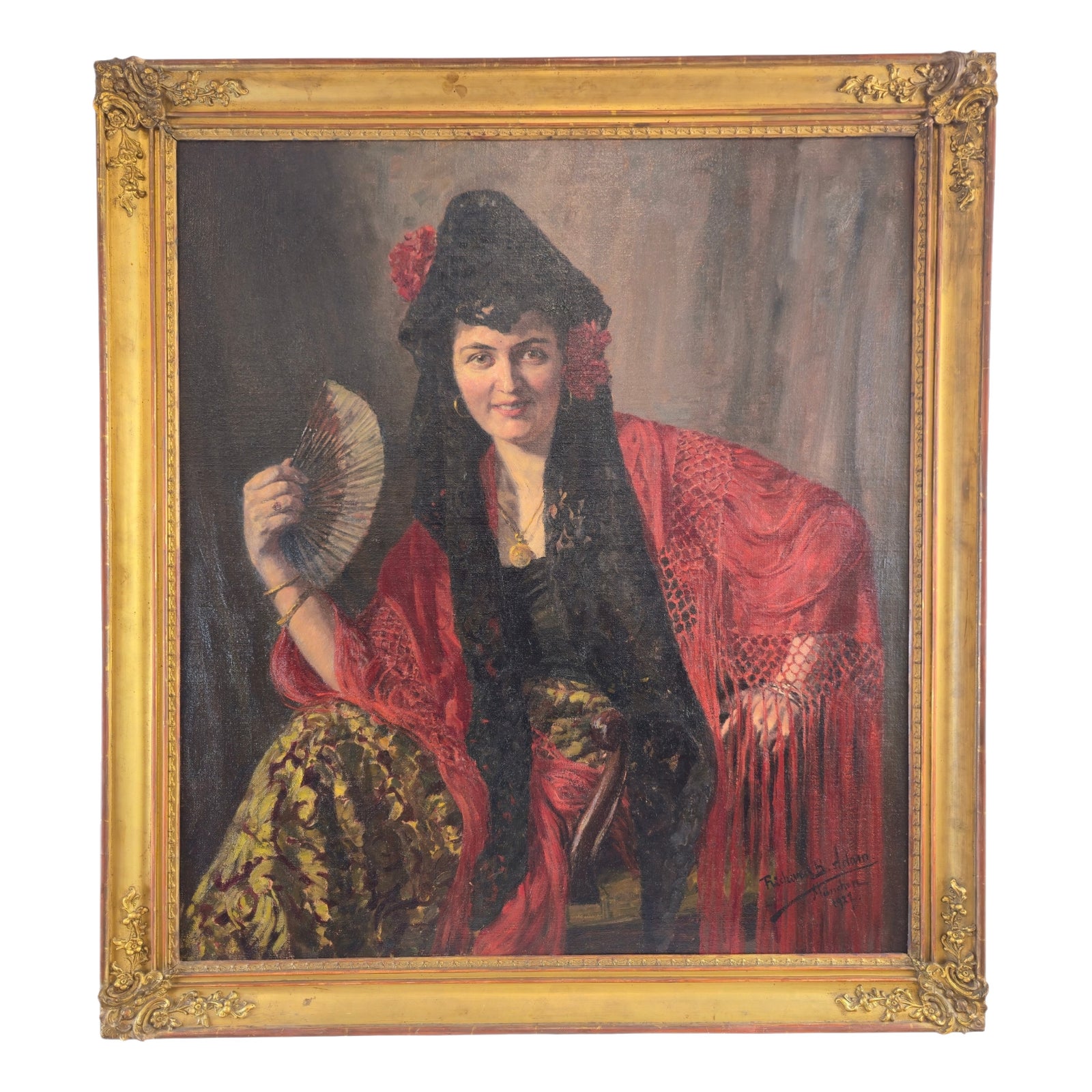 Richard Benno Adam, Spanish Woman in Traditional Dress, 1927, Oil on ...