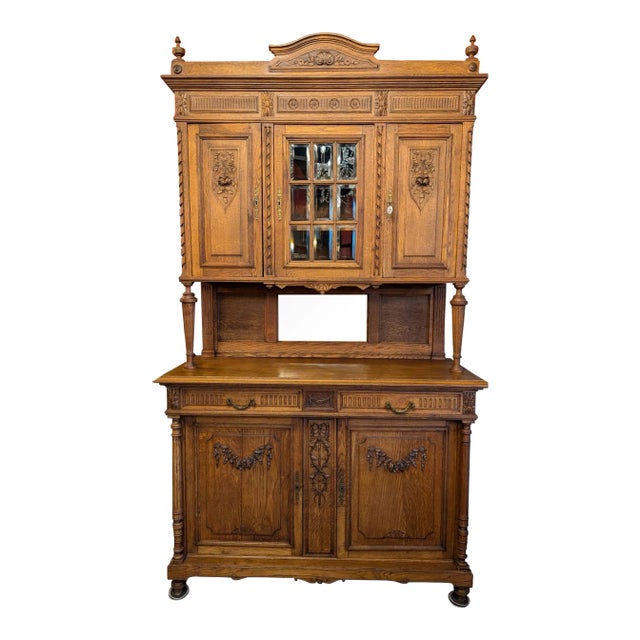 French Oak Hunt Cabinet For Sale