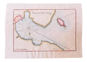 Plan of Port Siagi - Original Etching by Joseph Roux - 1795