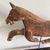 Hand carved wooden horse Folk Art on a wood base. Made by a California Folk Artist.