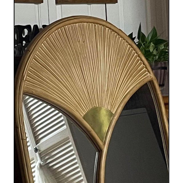 Chapman Manufacturing Company 1970's Chapman Manufacturing Company Bamboo Mirror For Sale - Image 4 of 7