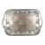 Large Vintage Butler’s Tray Silver Plated Rectangular Handled Platter Viking Plate Handles For Sale
