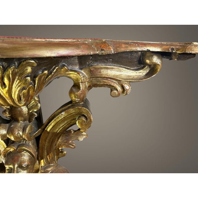 Early 18th Century A Pair of 18th Century Florentine Console Tables For Sale - Image 5 of 12