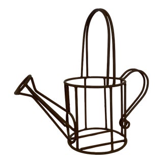 Mid-Century Watering Can Metal Garden Topiary. For Sale