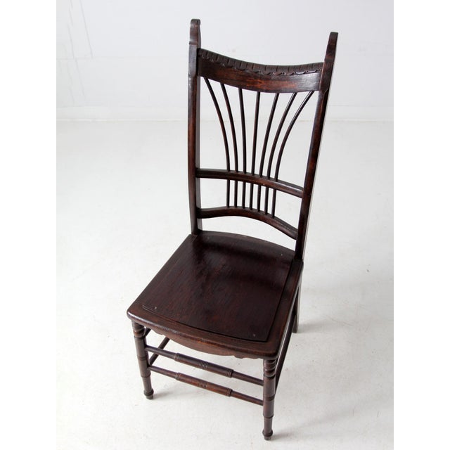 Wood Antique Wooden Side Chair For Sale - Image 7 of 12