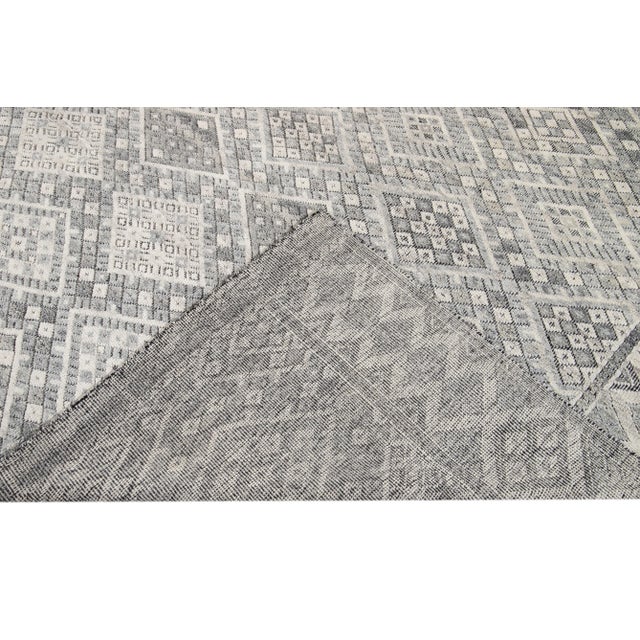 Contemporary 21st Century Modern Textured High Low Wool Rug For Sale - Image 3 of 13
