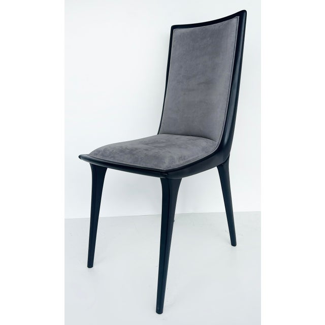 Annibale Colombo Lacquered Suede Dining Chairs- Set of 6 For Sale - Image 11 of 12