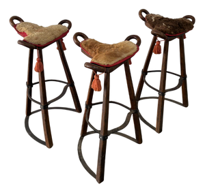 Vintage Brutalist Marbella Stools attributed to Sergio Rodrigues, 1970s, Set of 3