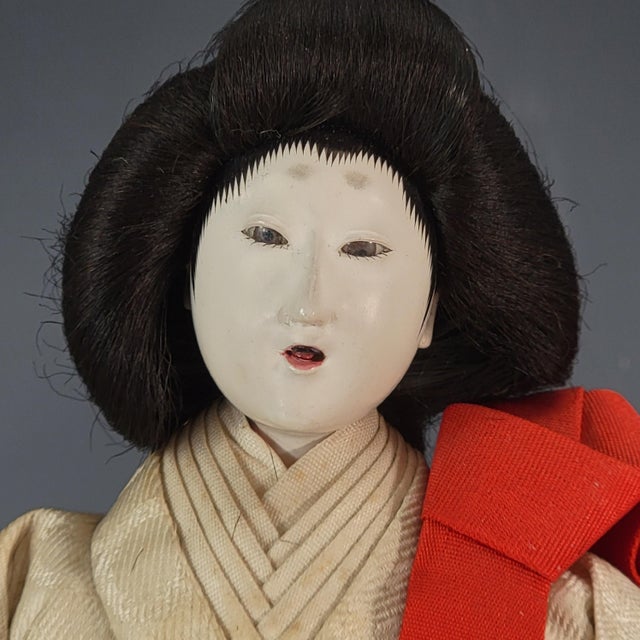 Antique Japanese Hina Matsuri Court Lady Doll Gofun Silk Kimono 5.5” For Sale In San Francisco - Image 6 of 18