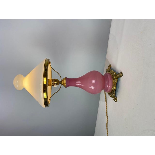 Table Lamp in Pink Opaline Glass, 1930s For Sale - Image 4 of 9