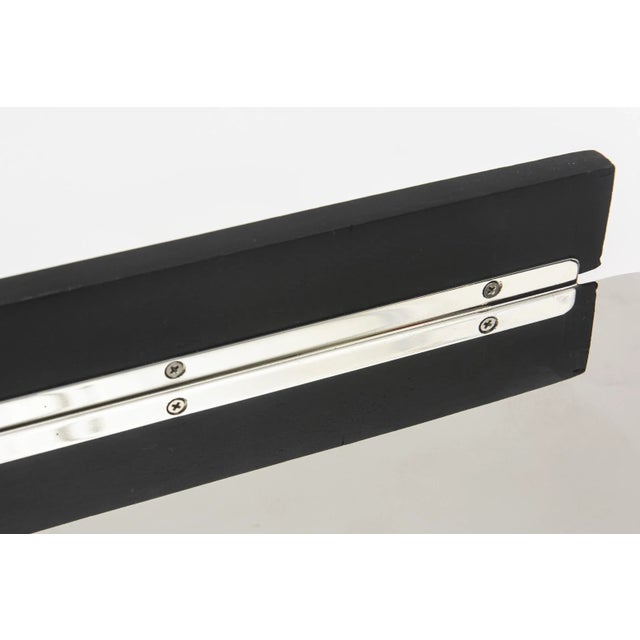 Vintage Stainless Steel and Black Wood Tray 1960's For Sale - Image 9 of 9
