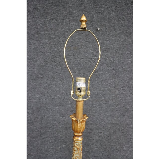 Plastic Pair of Italian Neoclassical Parcel Gilt Table Lamps For Sale - Image 7 of 11