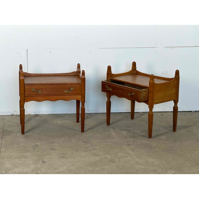 Mid-Century Modern Oak Nightstands by Henning Kjærnulf, Denmark, 1960s, Set of 2 For Sale - Image 6 of 9