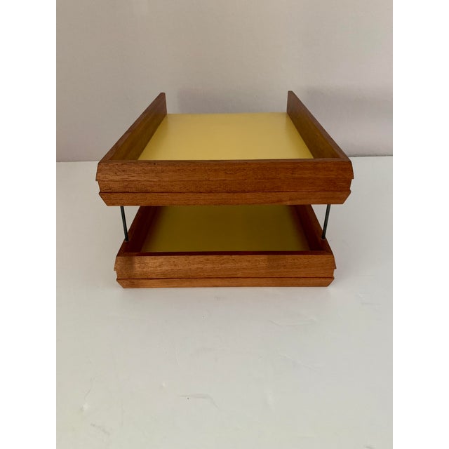 Modernist Tiered Letter Tray Solid Walnut 1960s Peter Pepper Style