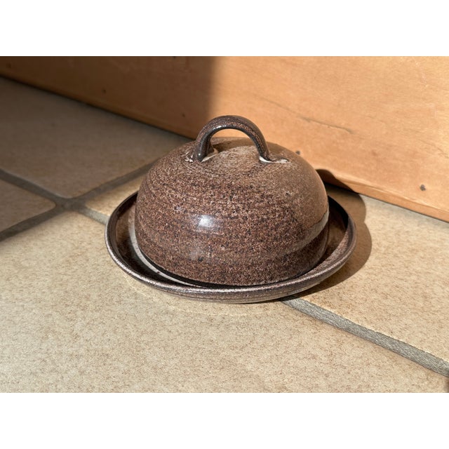 Beige Handmade Ceramic Butter Dish from Serocka, Germany, 1970s For Sale - Image 8 of 9