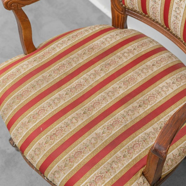 Wooden and Fabric Armchairs, 1950s, Set of 2 For Sale - Image 9 of 12