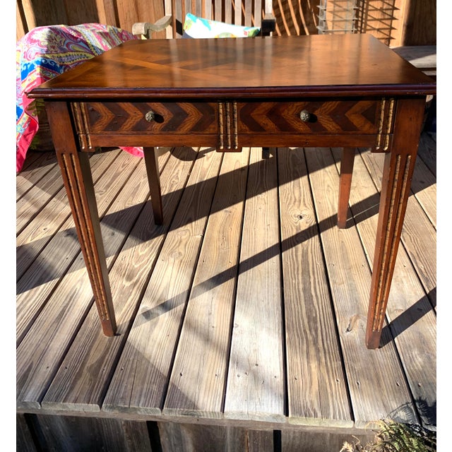 Vintage Italian Side Table With Exotic Wood Inlay Chairish