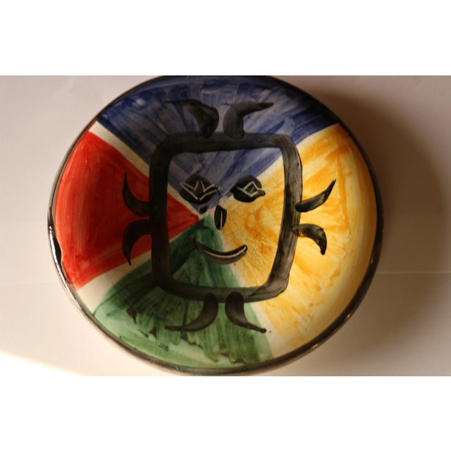 Mid-Century Modern Set of 4 Stamped Madoura Ceramic Plates Edition Picasso For Sale - Image 3 of 12