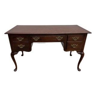 1990s Bassett Queen Anne Cherry Writing Desk For Sale