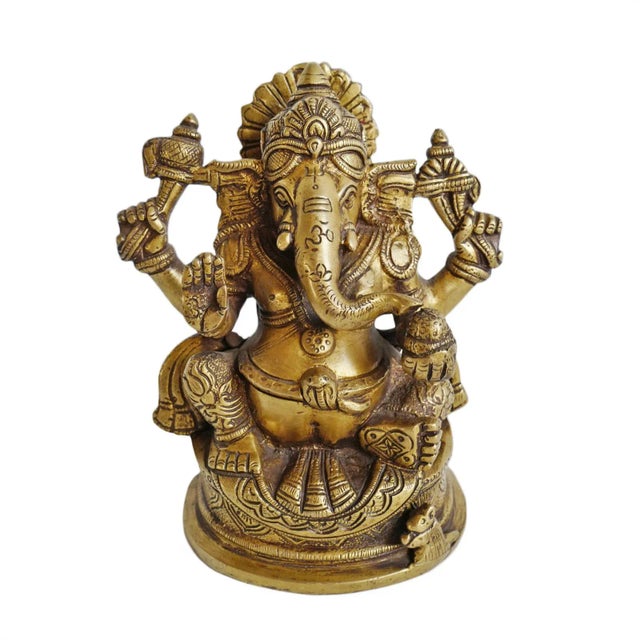 Mid 20th Century Vintage Brass Ganesha Figure For Sale - Image 5 of 5