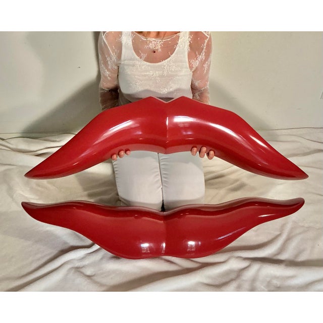 Large modern luscious, 3-D sexy red lips wall decor, hand-created and designed by artist Brain M. Chalker (BMC STUDIO)...