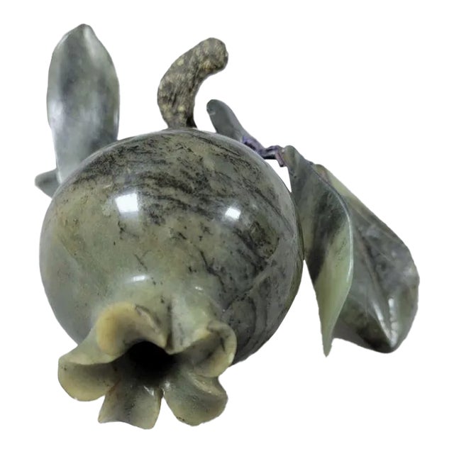 Vintage Green Jade Stone Pomegranate Fruit For Sale