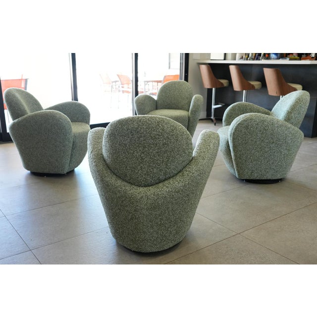 Michael Wolk “Miami” Swivel Lounge Chairs — Set of Four, 1998 For Sale - Image 12 of 18