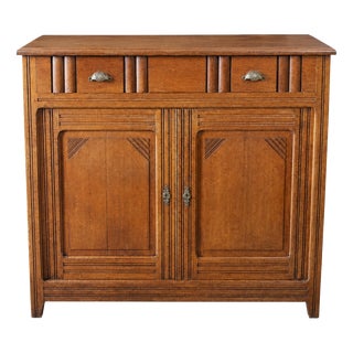 French Art Deco Oak Buffet, 1930s For Sale