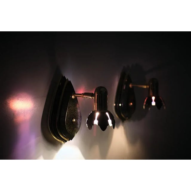 Metal Postmodern Diamond Shape Wall Lamps, Spain, 1985, Set of 2 For Sale - Image 7 of 8