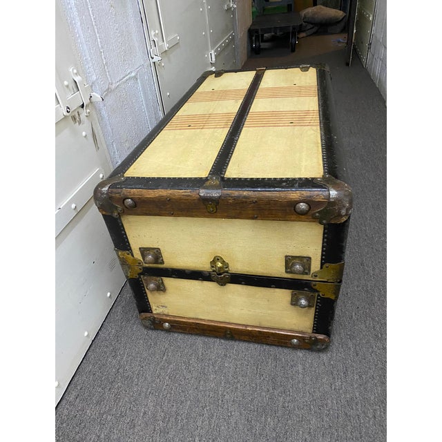 Antique Traditional American Steamer Trunk Coffee Table by Oshkosh Co. Chairish