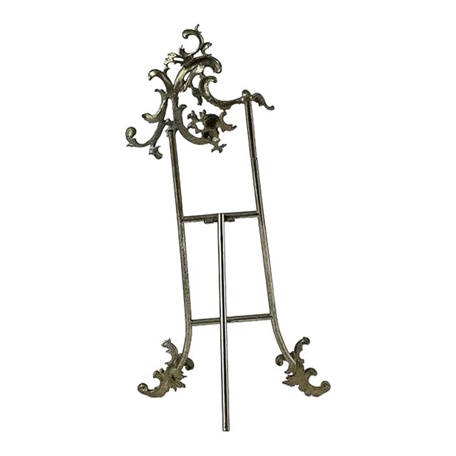 Antique Italian Liberty Art Nouveau Adjustable Metal Photograph Easel For Sale