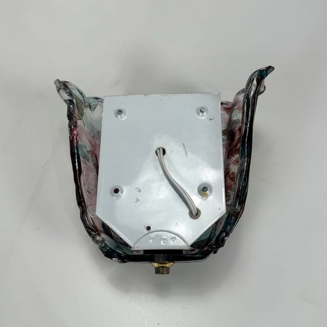 Vintage Murano Art Glass Wall Lamp, Italy, 1980s, in Flawless conditions. Designed 1980 to 1989 Up to 250V (Europe/UK...