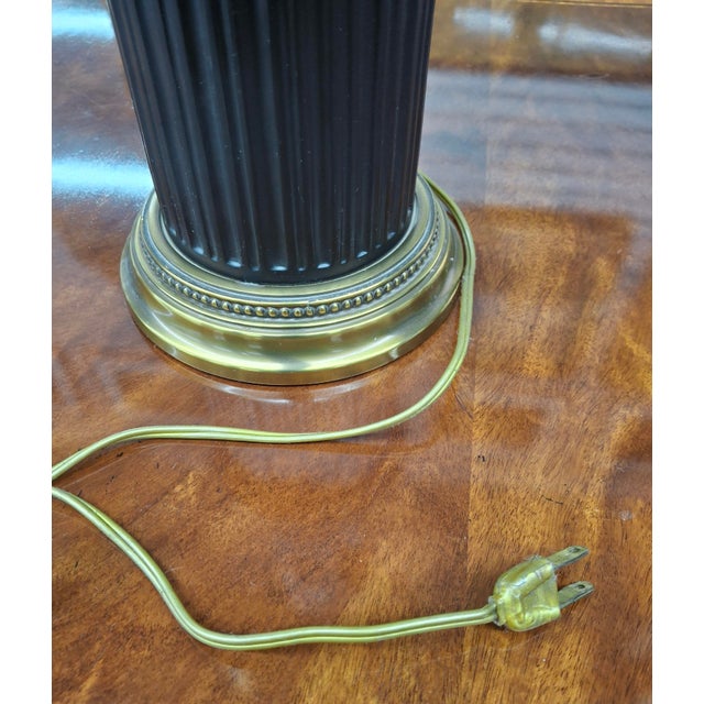 Stone Mid 20th Century Pair P Hanson Attributed Napoleon III Gilt and Patinated Bronze Figural Five-Arm Candelabra Lamps For Sale - Image 7 of 16