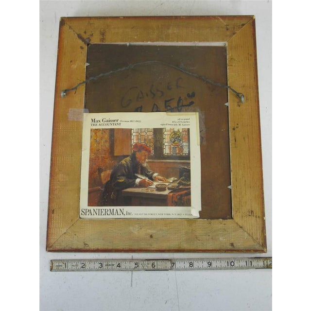 Art Panting Max Gaisser Portrait of Gentleman Oil on Panel Antique Gold Framed For Sale - Image 9 of 10