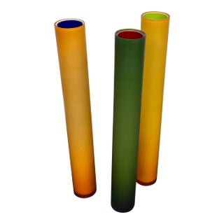 Laura De Santillana for Arcade Murano Bambu Tall Glass Vases, Set of Three For Sale