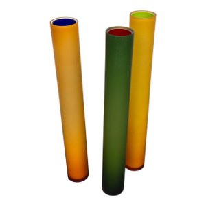 Laura De Santillana for Arcade Murano Bambu Tall Glass Vases, Set of Three