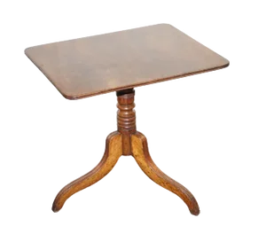 19th Century English Oak Rectangle Tripod Tilt Top Table