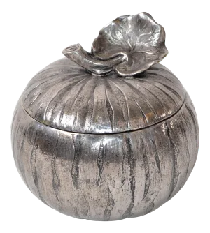Mauro Manetti Silver Plate Pumpkin Ice Bucket Mid-Century Modern, Italy