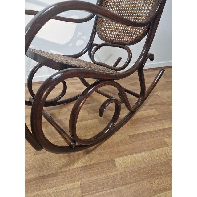 Brown Antique Bentwood Rocking Chair, 1890s For Sale - Image 8 of 15