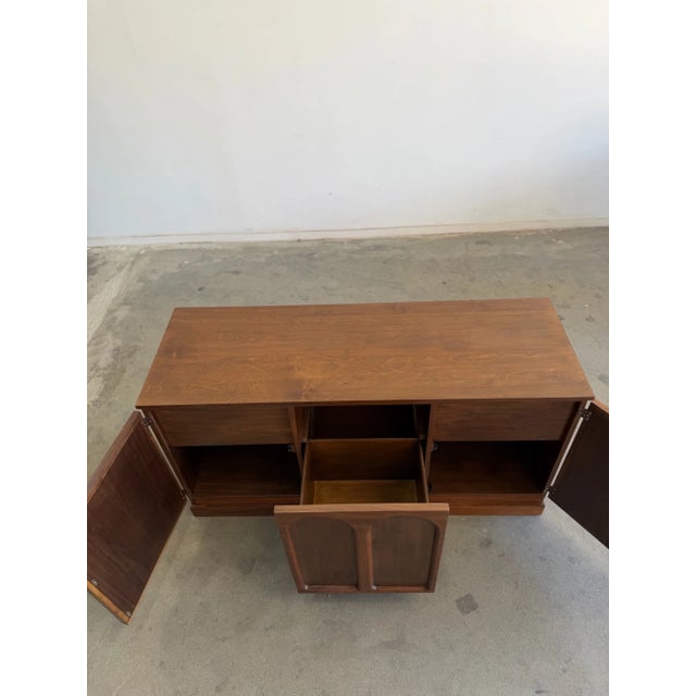 1960s Reworked Arched Walnut Credenza For Sale - Image 10 of 15