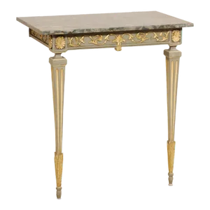 19th Century Italian Wall Console With Green Marble