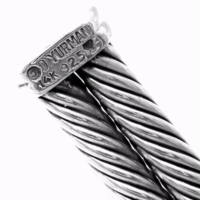 2000 - 2009 David Yurman 14k Gold Silver Citrine Double Cable Collar Necklace For Sale - Image 5 of 7