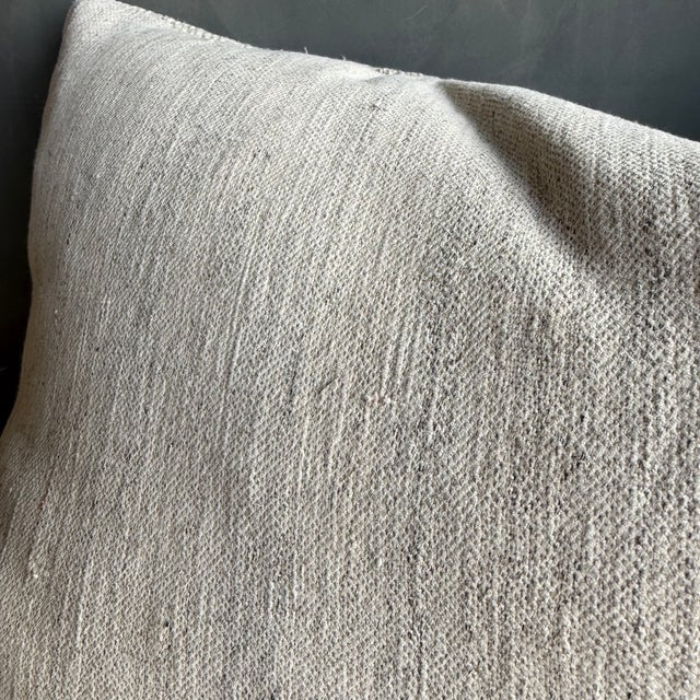 Textile Vintage Turkish Hemp Rug Pillow 18" X 28" With Down Insert For Sale - Image 7 of 8