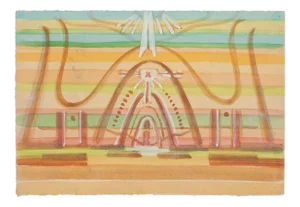 Surrealist Composition - Watercolor on Paper by J.-R. Delpech - 1960s 1960s