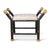 Hollywood Regency Boca Black Paros Greek Key Bamboo Bench For Sale - Image 3 of 6