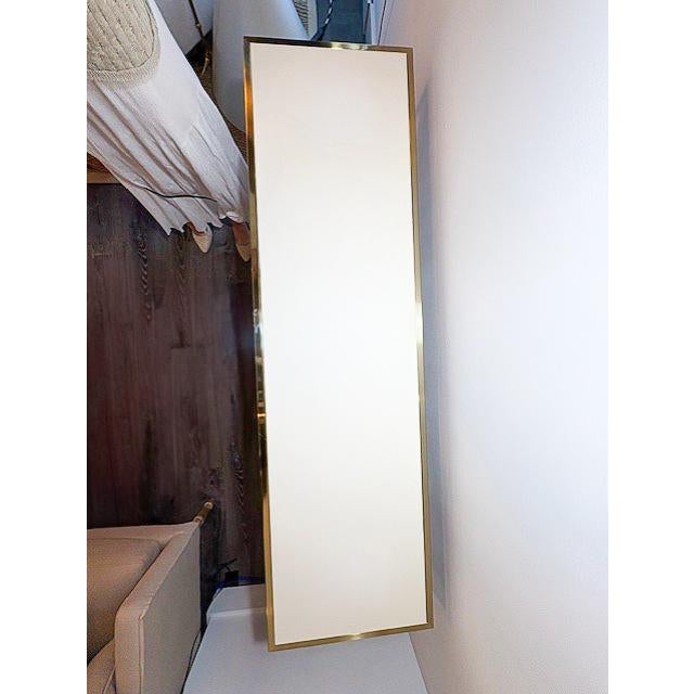 Bernhardt Brass and Glass Console Table With a Leather Top For Sale - Image 4 of 9