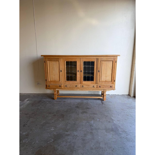 Wood Danish Carved Oak Brutalist Sideboard by Henning Kjærnulf – Mid-Century Modern Credenza For Sale - Image 7 of 10