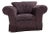 Elegant Purple Chenille Armchair With Leaf Pattern For Sale