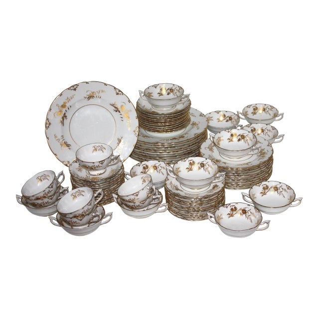 Royal Crown Derby "Marquis" Pattern Dinnerware - Set of 76 For Sale