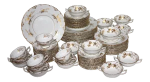 Royal Crown Derby "Marquis" Pattern Dinnerware - Set of 76